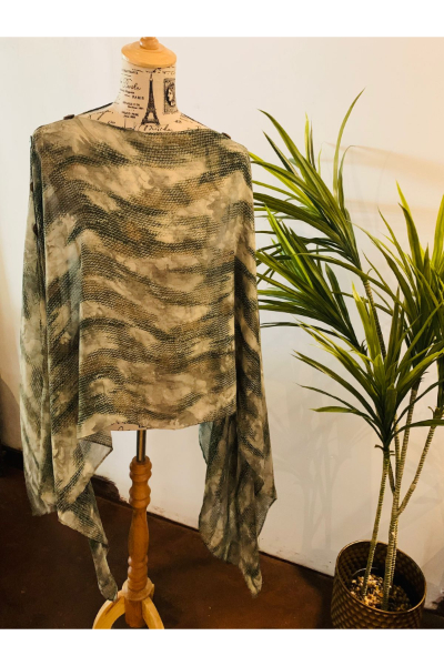 Multi-way Kaftan (E89) - Green Snake Skin